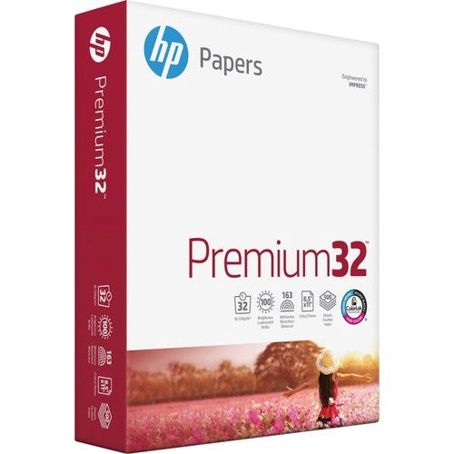HP Premium Paper 32#,  8.5x11, 100 Brightness, Ream of 500 Sheets