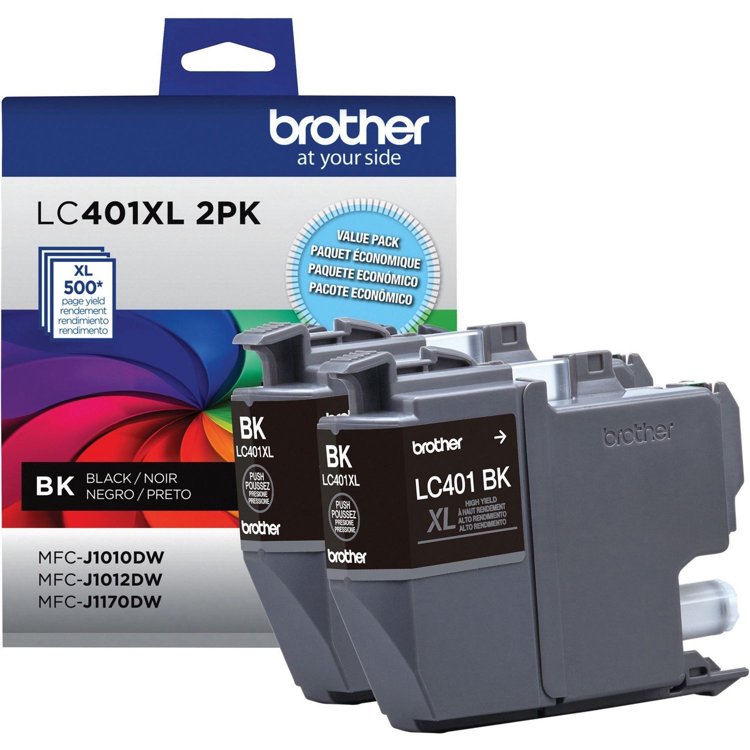 Brother LC401XL2PKS High-Yield Black Ink Cartridge, 2 Pack