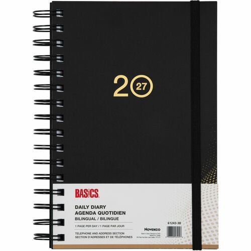 Basics Daily Diary Agenda, Bilingual, 8" x 5", 2027