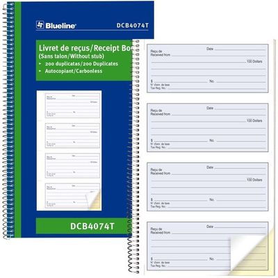 Blueline Receipt Book, 200 Duplicates