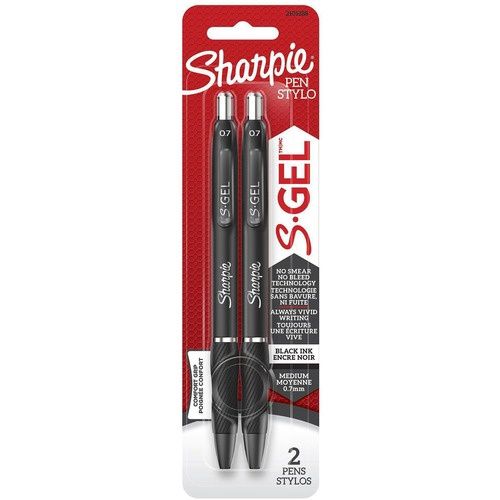 Sharpie, S.Gel, Gel Pen, Black, 2 Pack