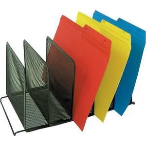 Winnable Desktop File Sorter, 5 Compartments, Black Mesh