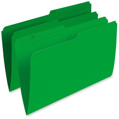 Pendaflex 1/2 Tab Legal File Folder, Green, Box of 100