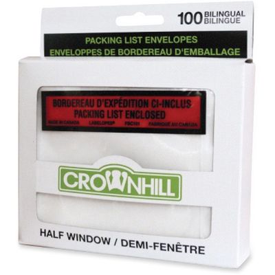 Packing Slip Envelopes, Half Window, Pack of 100