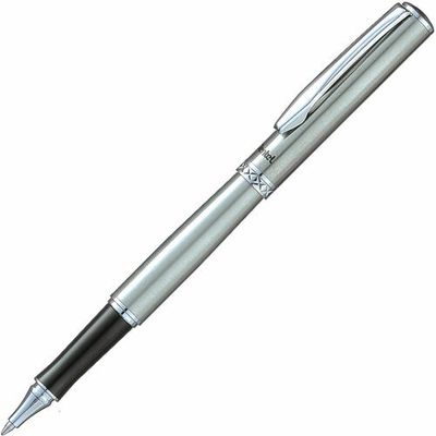 Pentel Sterling Gel Roller Pens, 0.7 mm, Black, Silver Metal Barrel