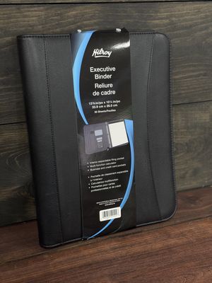 Hilroy Executive 1" Round Ring Binder,  2 Pocket, Zippered