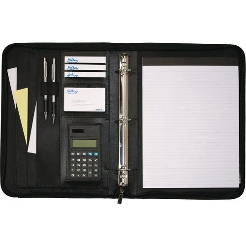 Hilroy Executive 1" Round Ring Binder,  2 Pocket, Zippered