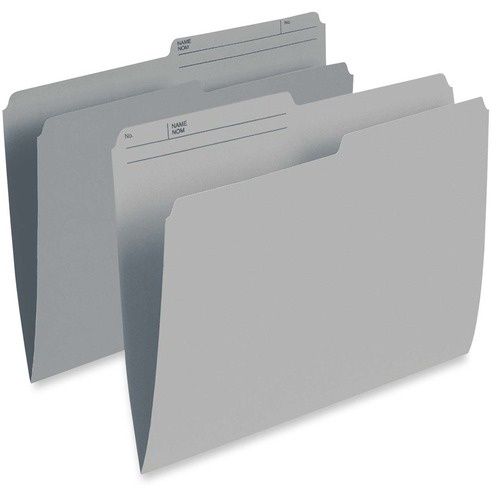 Pendaflex 1/2 Tab Cut Letter, Grey File Folders, 8 1/2" x 11", Box of 100