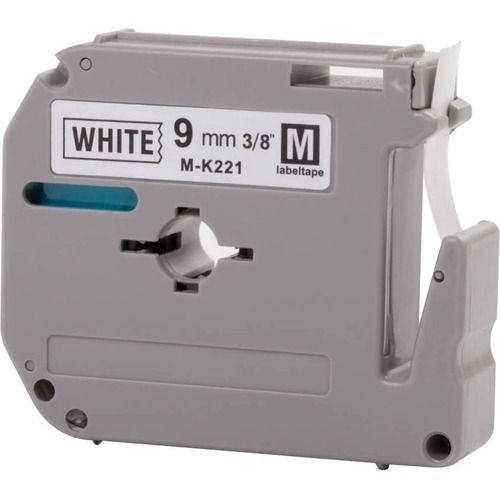 Non-Laminated Label Tape, P-Touch, 9 mm, Black on White Tape