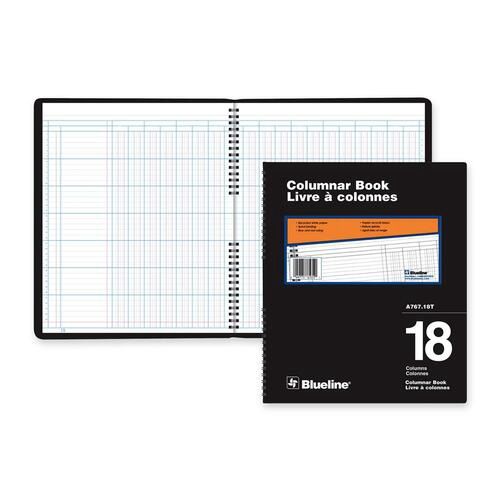 Blueline 767 Series Double Format Columnar Book, 18 Columns