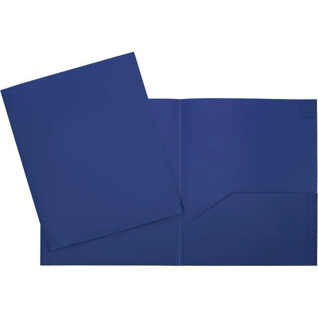 Letter Report Cover, 8 1/2 x 11", 2 Pockets, Polypropylene, Blue