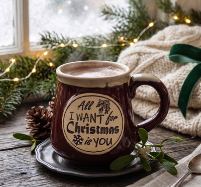 All I Want For Christmas Is You - 16oz Mug, Red Ceramic