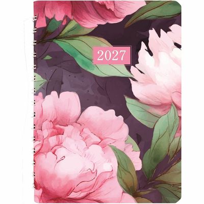 Blueline Pink Daisy Daily Planner 2027
