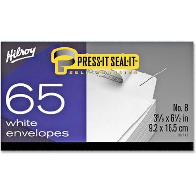 Hilroy Press-It Seal-It Envelope, #8,  3 5/8" x 6 1/2", Box of 65