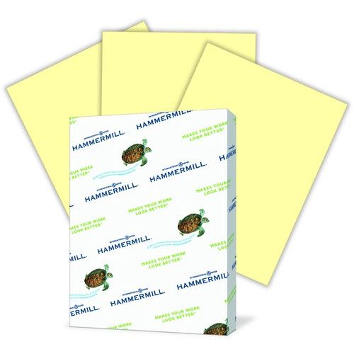 Hammermill Canary Letter Size Paper,  8 1/2" x 11", 20 lb, Ream of 500 Sheets
