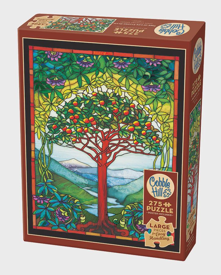 Cobble Hill 275 Piece Puzzle - Tree of Life Stained Glass