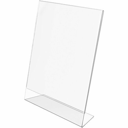 Deflecto Slanted Sign Holder,  8.50" x 11", Side-loading, Clear