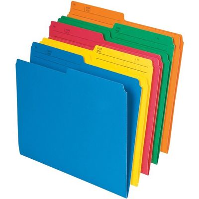 Pendaflex 1/2 Tab Cut Letter Size File Folders, Assorted Colours, Pack of 25