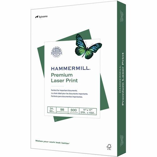 Hammermill Premium Laser Print, White, 98 Brightness, 11" x 17", 24 lb