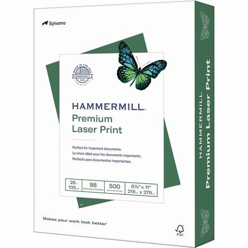 Hammermill, 28" Premium Laser Print Paper, 8.5x11, Ream of 500 Sheets 500