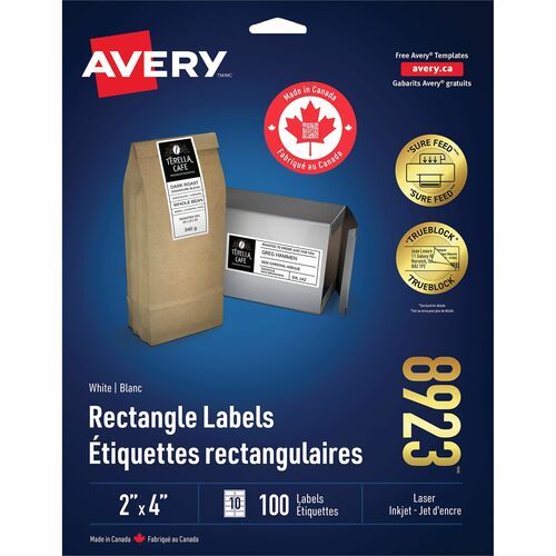 Avery 2 x 4 Labels, 100 Labels