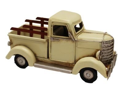 White / Cream Metal Pick Up Truck