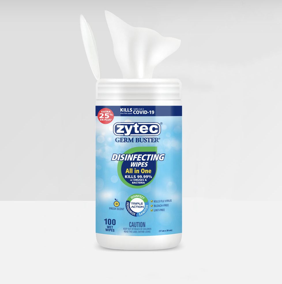 Zytec Disinfecting Wipes, All in One, 100 Wipes