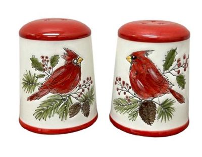 Ceramic Sketch Cardinal Salt &amp; Pepper Shakers
