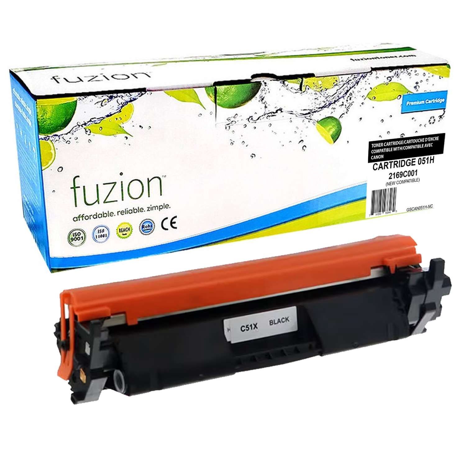 Canon 051 H Black  Toner Cartridge, High Yield, Compatible