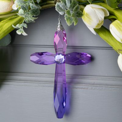 7" Hanging Cross-Divine-Purple
