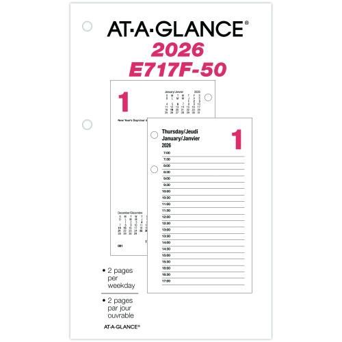 At-A-Glance Daily Desk Calendar E717F-50 Refill, 6" x 3-1/2