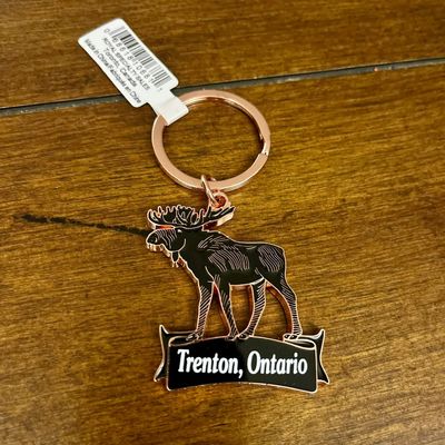 PP Moose Metal Key Chain Customized With Trenton, Ontario