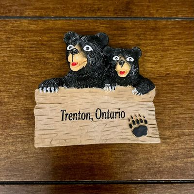 Twin Bear Poly Magnet Customized With Trenton, Ontario