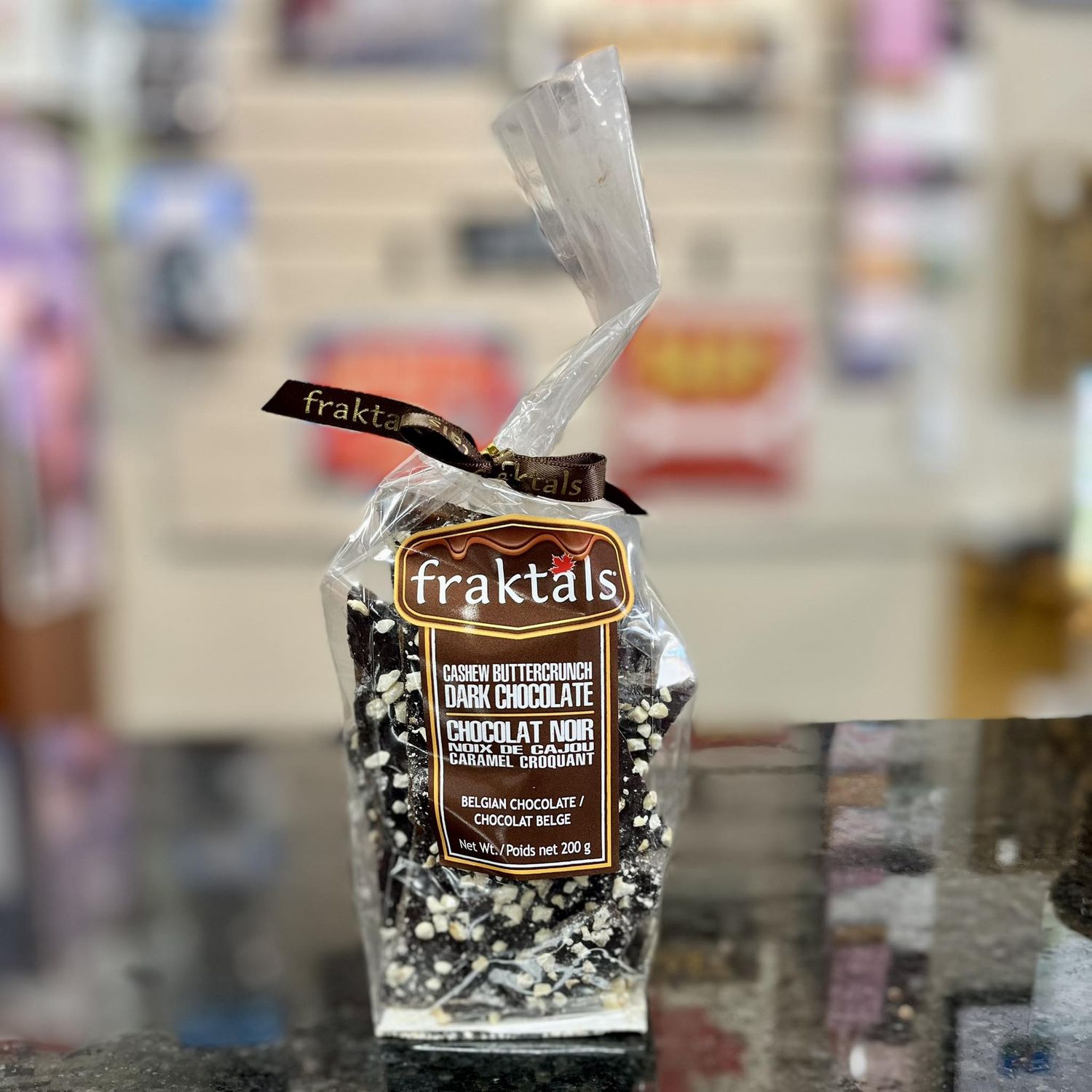 Fractals Cashew Buttercrunch Dark Belgian Chocolate 200g Bag