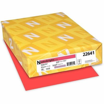 Astrobrights 24lb Color Copy Paper, Rocket Red, 8 1/2" x 11", Ream of 500 Sheets
