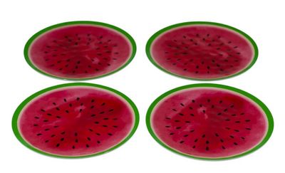 4 Piece Watermelon Dessert Plates