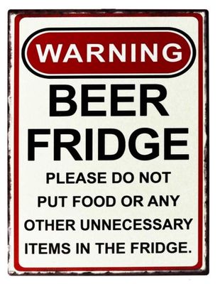 Beer Fridge Metal Sign