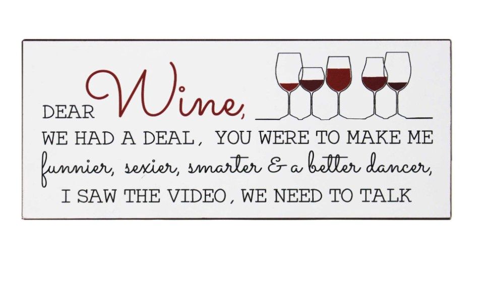 Dear Wine Metal Sign