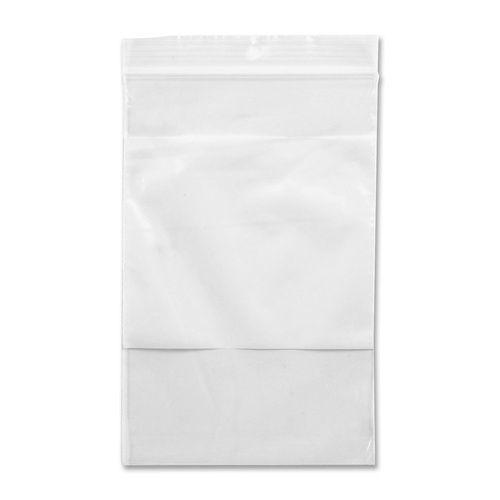 Crownhill Reclosable Poly Bag, 6" x  4", Clear With White Strip For Labeling, Pack of 100