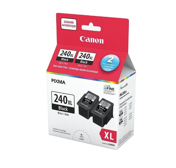 Canon 240XL High Yield Black Ink Cartridge, Dual Pack