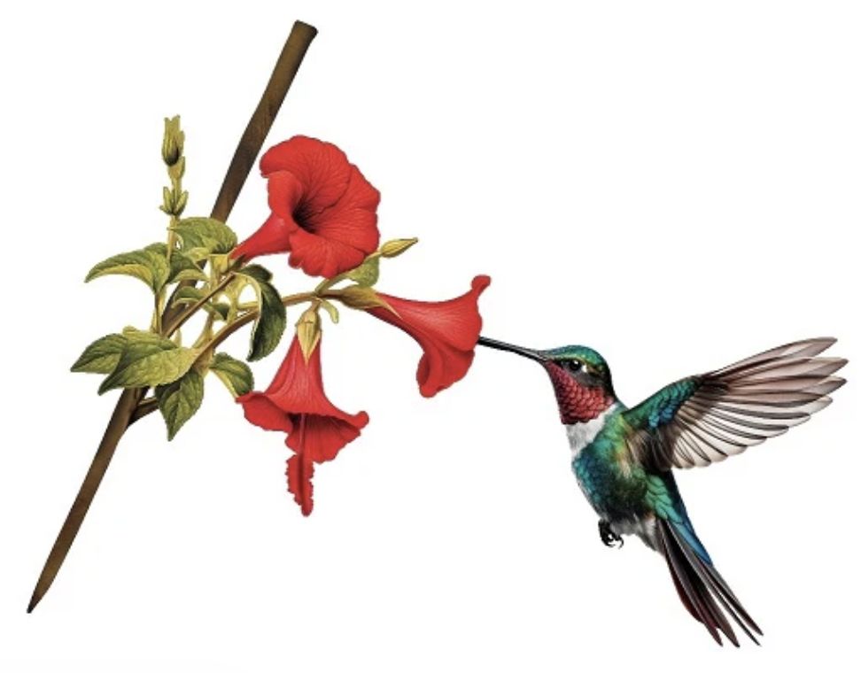 Tree Stake Hummingbird