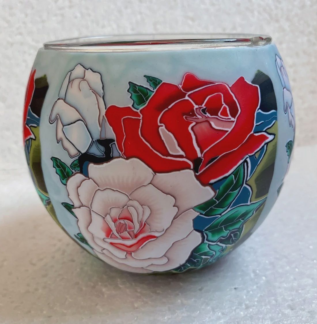Claymaster Light Globe, Roses, 3.5" x 4.0"