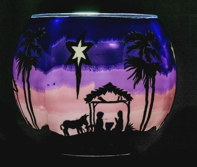 Claymaster Light Globe - A Child is Born, 3.5" X 4"