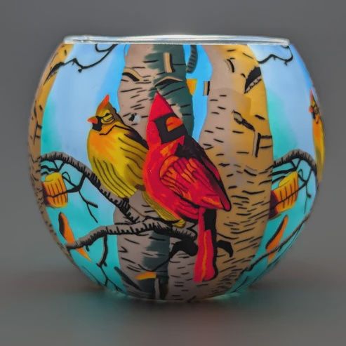 Claymaster Light Globe – Handcrafted Cardinals, Gift Boxed, 3.5" x 4.0"