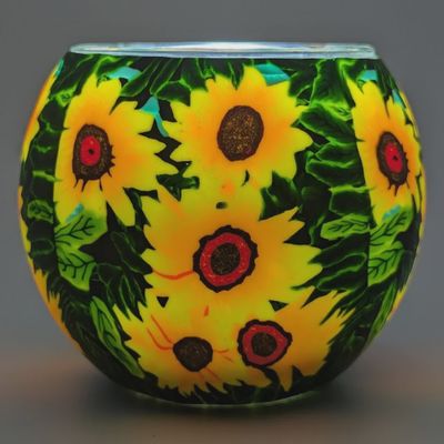 Claymaster Light Globe – Sunflowers Design, Gift Boxed, 3.5" x 4.0"