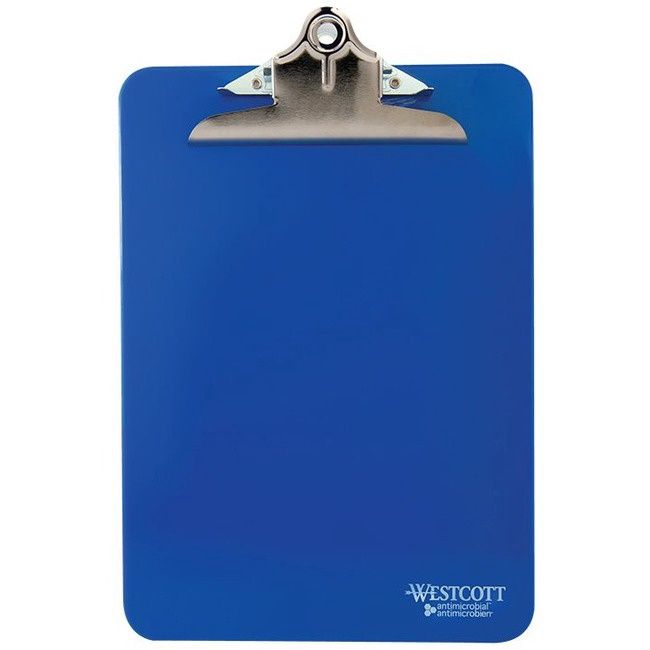Heavy Duty Plastic Clipboard, Letter Size, Anti-microbial, Blue