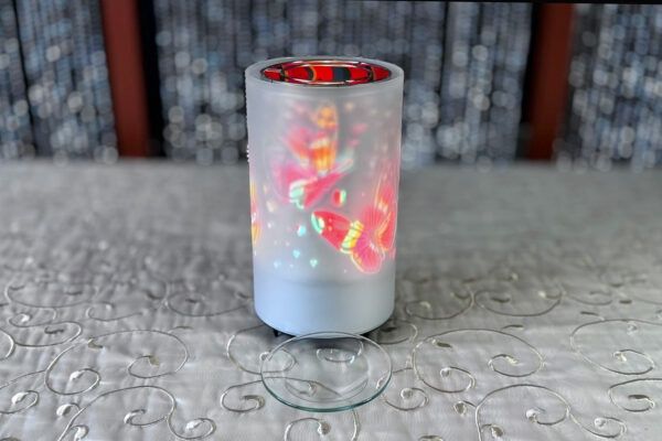 Rotary Dial Printed Inner Carousel Glass Lamp