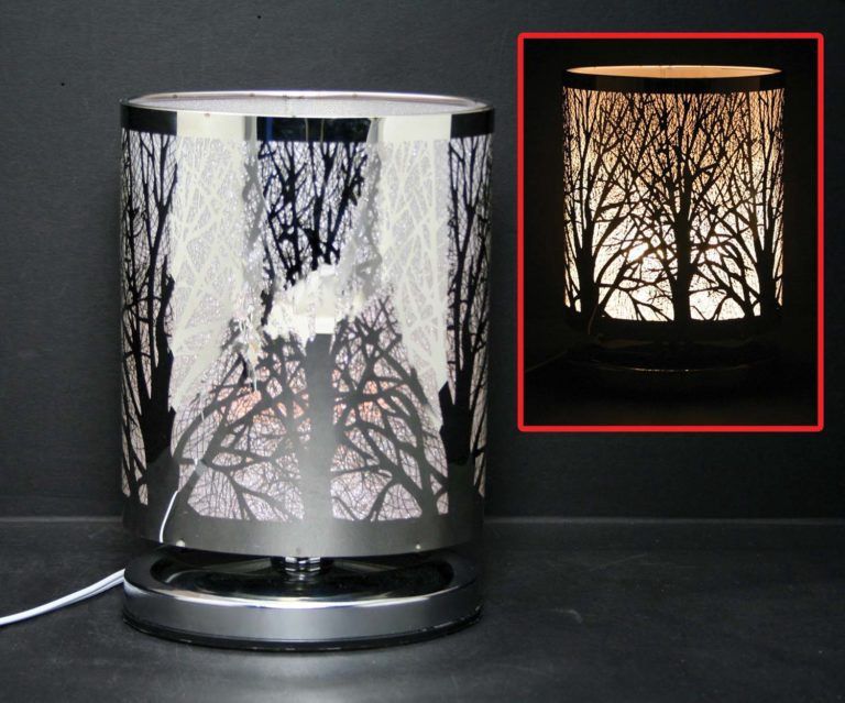 Silver Oval Shape Touch Lamp Forest J1325