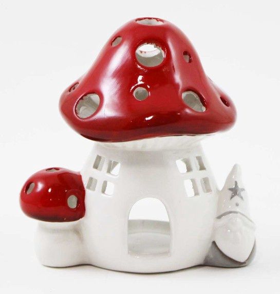 Ceramic Mushroom House Tealight