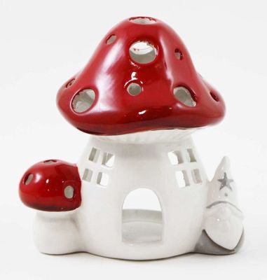 Ceramic Mushroom House Tealight